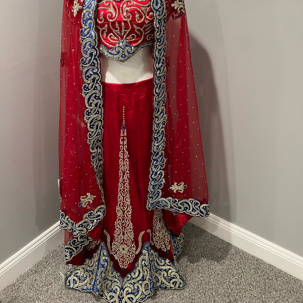 Red bridal lehenga